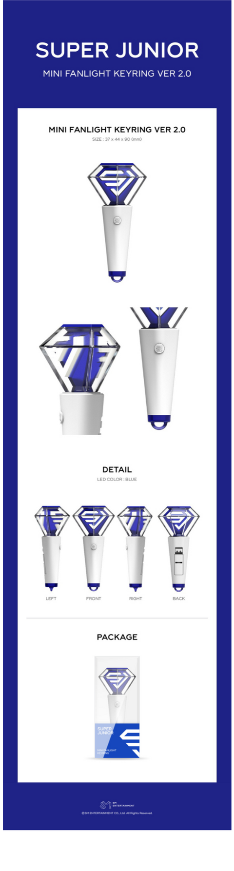 SM ARTIST OFFICIAL MINI FANLIGHT KEYRING - SUPER JUNIOR