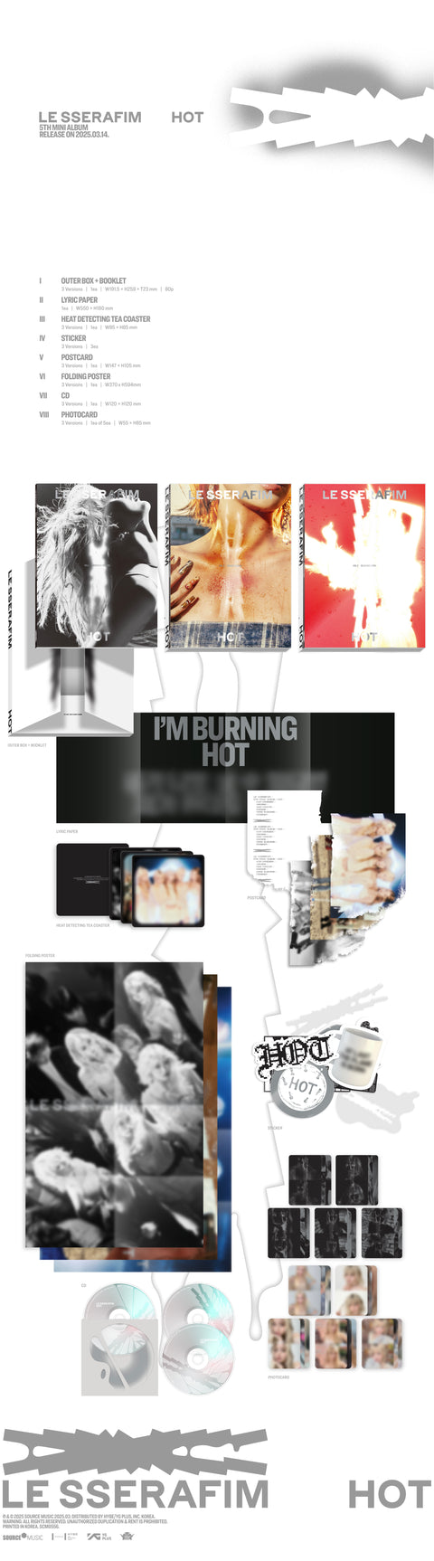 LE SSERAFIM - 5th mini album 'HOT' (+SOUNDWAVE P.O.B)