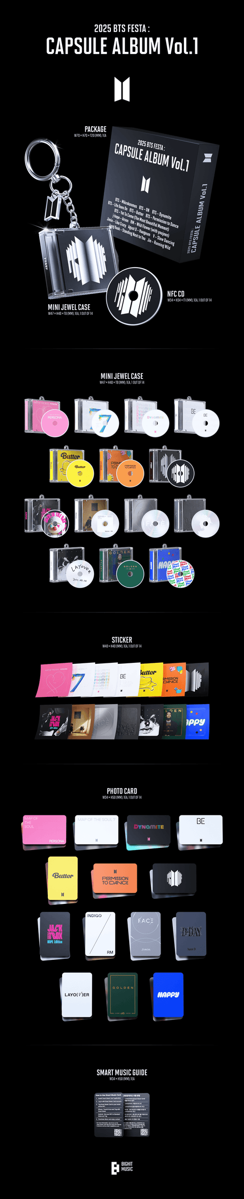 BTS - 2025 BTS FESTA : CAPSULE ALBUM Vol.1 (14 TYPES Random)