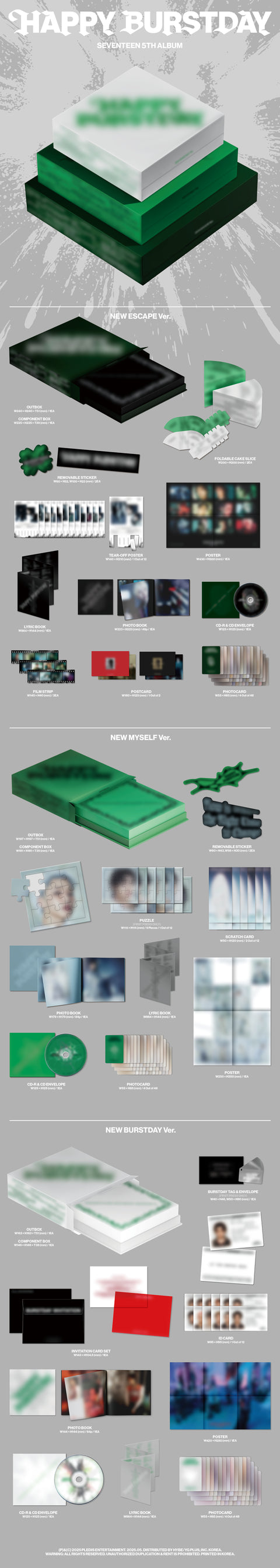 SEVENTEEN - 5th Album ‘HAPPY BURSTDAY’ (+Fanplee P.O.B)