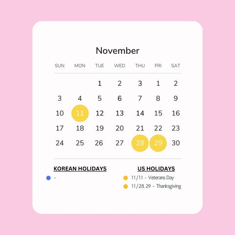 Days off in November & December 2024