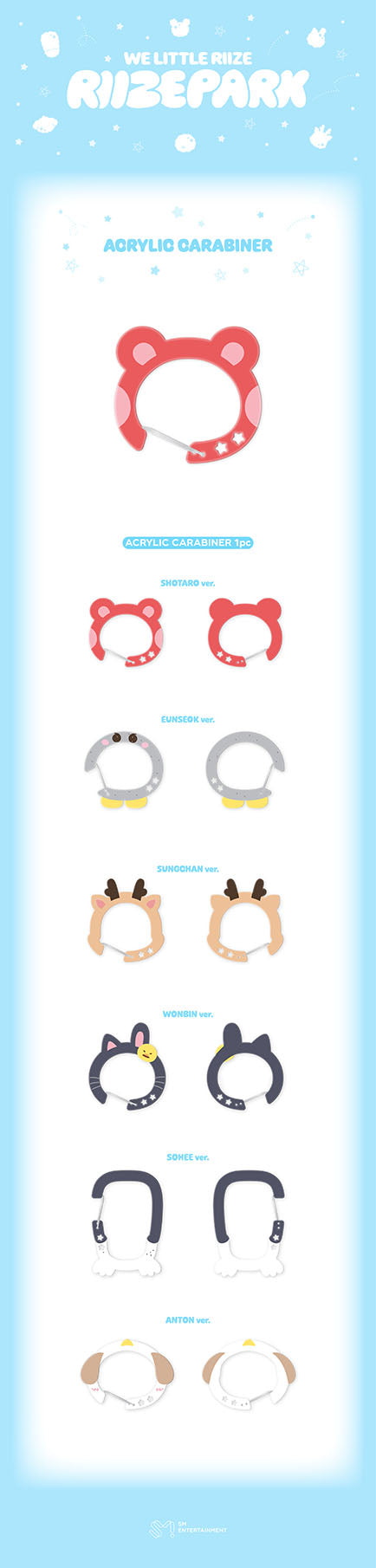 [PRE-ORDER] RIIZE CHARACTER POP-UP 'WE LITTLE RIIZE @RIIZE PARK' 2nd Drop MD (ACRYLIC CARABINER)