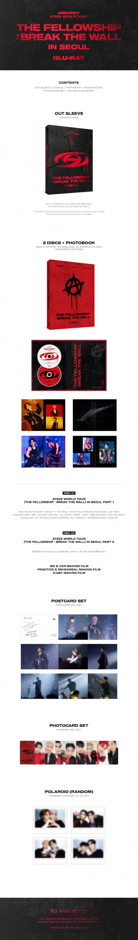 ATEEZ - ATEEZ WORLD TOUR [THE FELLOWSHIP : BREAK THE WALL] IN SEOUL Blu-ray