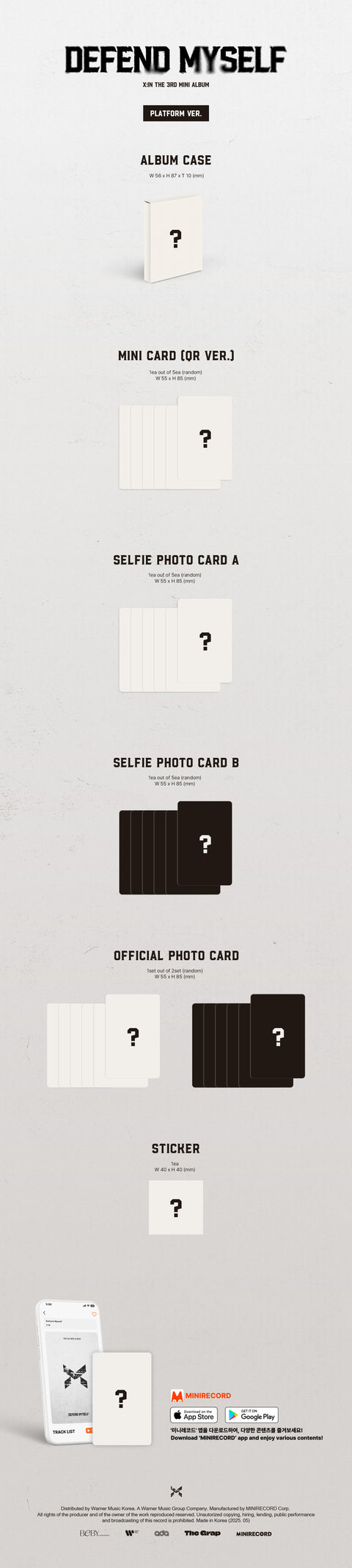[PRE-ORDER] X:IN - 3RD MINI ALBUM [Defend Myself] (Platform Ver.)