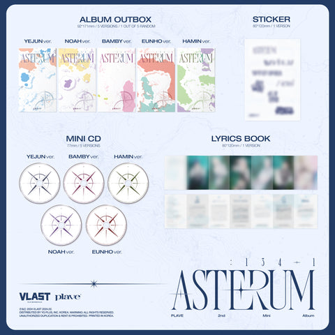 [SFKOREA] PLAVE - 2nd Mini Album [ASTERUM : 134-1]  (Mini CD Ver.) (Random Ver.)