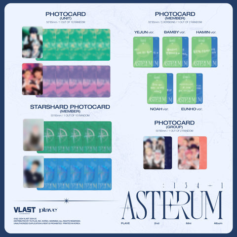 [SFKOREA] PLAVE - 2nd Mini Album [ASTERUM : 134-1]  (Mini CD Ver.) (Random Ver.)