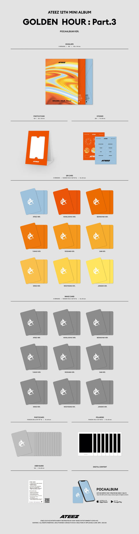 [PRE-ORDER] ATEEZ - [GOLDEN HOUR : Part.3] (POCAALBUM ver.) (+Applemusic P.O.B)