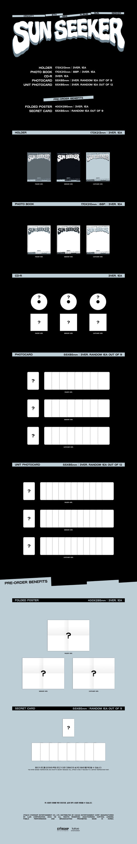 [SFKOREA] CRAVITY - 6TH MINI ALBUM [SUN SEEKER] (Random Ver.)