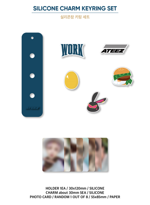 ATEEZ - OFFICIAL MD [GOLDEN HOUR : Part.1] (SILICONE CHARM KEYRING SET)