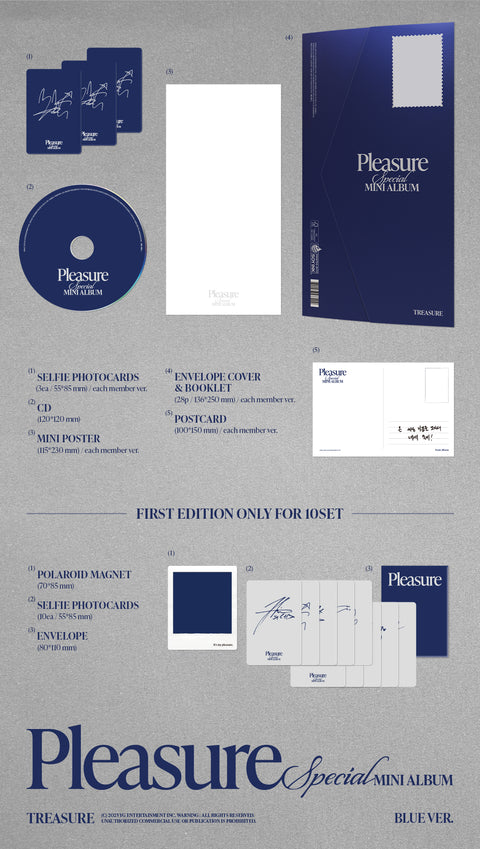 [PRE-ORDER] TREASURE - SPECIAL MINI ALBUM [PLEASURE] [BLUE VER.] (+MAKESTAR P.O.B)