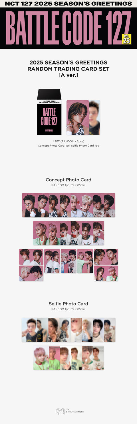 [PRE-ORDER] NCT 127 [2025 SM ARTIST SEASON'S GREETINGS MD] RANDOM TRADING CARD SET_[BATTLE ver.]