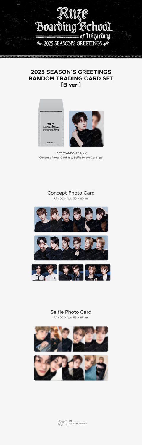 [PRE-ORDER] RIIZE [2025 SM ARTIST SEASON'S GREETINGS MD] RANDOM TRADING CARD SET_[SHADOW ver.]