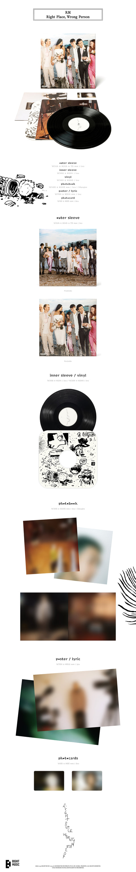 [PRE-ORDER] RM (BTS) - 2ND SOLO ALBUM [Right Place, Wrong Person] (LP)