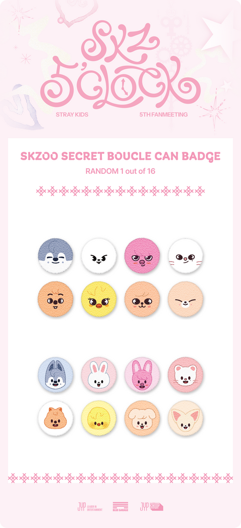 [PRE-ORDER] Stray Kids - Stray Kids 5th Fanmeeting [SKZ 5'CLOCK] (SKZOO SECRET BOUCLE CAN BADGE)