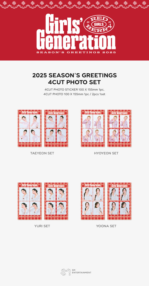 [PRE-ORDER] Girls' Generation [2025 SM ARTIST SEASON'S GREETINGS MD] 4 CUT PHOTO SET