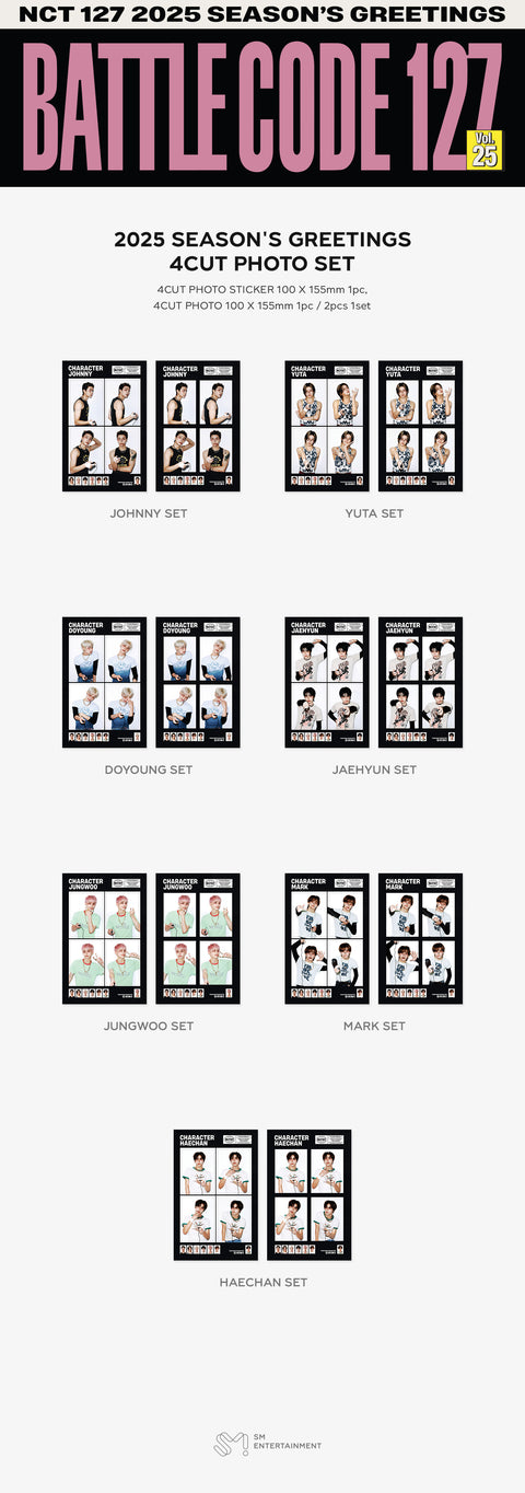 [PRE-ORDER] NCT 127 [2025 SM ARTIST SEASON'S GREETINGS MD] 4 CUT PHOTO SET