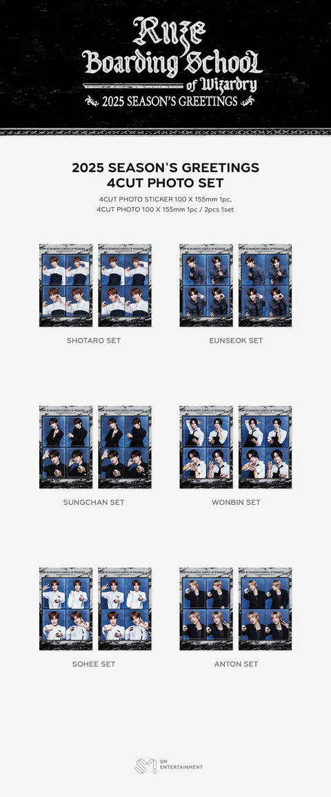 [PRE-ORDER] RIIZE [2025 SM ARTIST SEASON'S GREETINGS MD] 4 CUT PHOTO SET