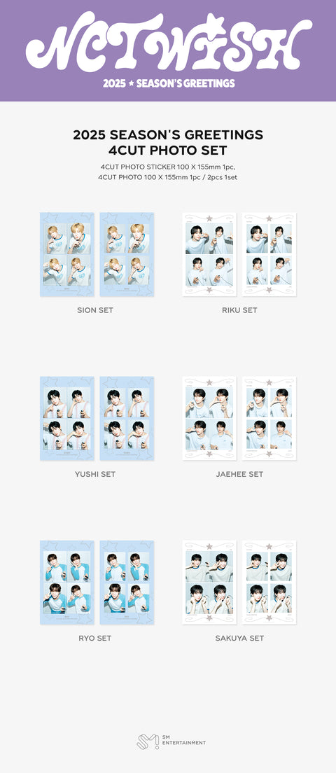 [PRE-ORDER] NCT WISH [2025 SM ARTIST SEASON'S GREETINGS MD] 4 CUT PHOTO SET