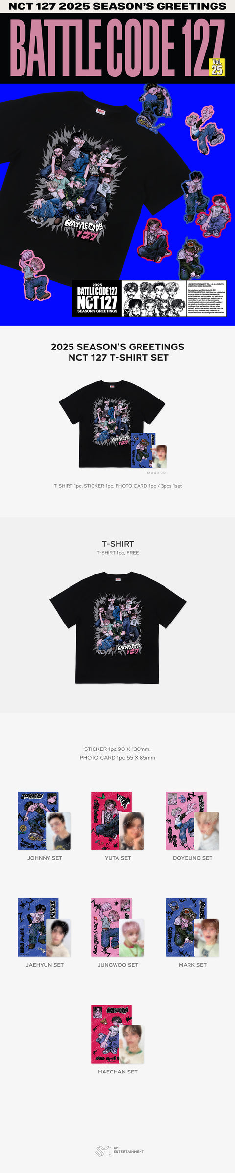 [PRE-ORDER] NCT 127 [2025 SM ARTIST SEASON'S GREETINGS MD] NCT 127 T-SHIRT SET