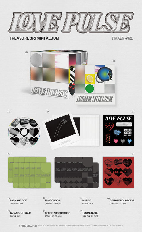 [PRE-ORDER] TREASURE - 3rd MINI ALBUM [LOVE PULSE] (TEUME VER.)