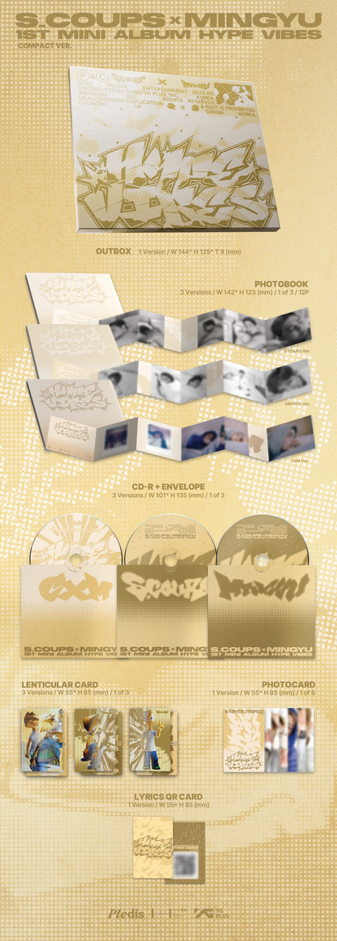 [PRE-ORDER] S.COUPS X MINGYU - 1st Mini Album ‘HYPE VIBES’ (COMPACT Ver.) (3 TYPES Random)