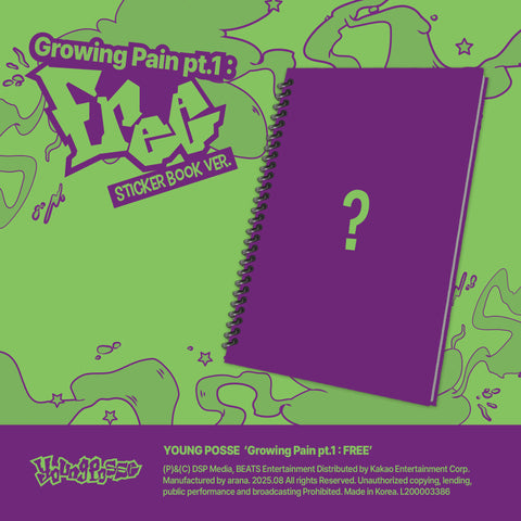 [PRE-ORDER] YOUNG POSSE - EP [Growing Pain pt.1 : FREE] (Sticker Book Ver.)