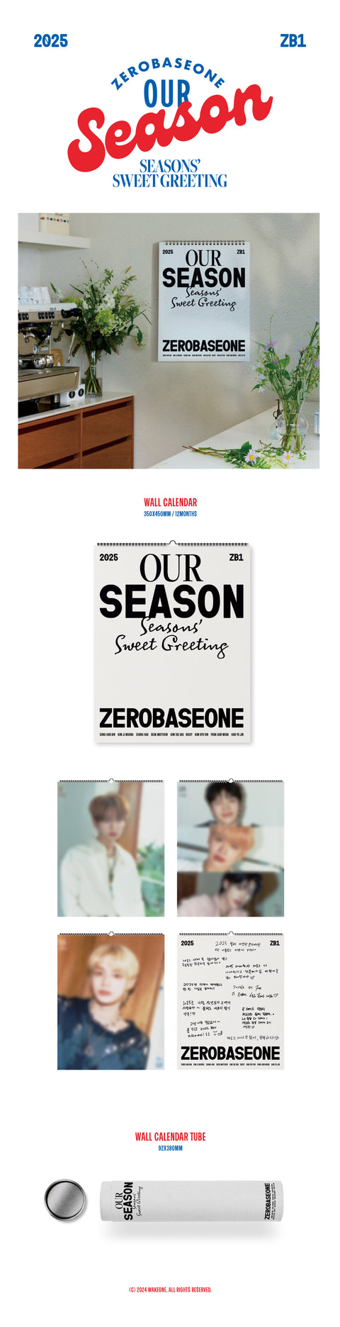 [PRE-ORDER] ZEROBASEONE) - ZEROBASEONE 2025 [OUR Season] Wall Calendar