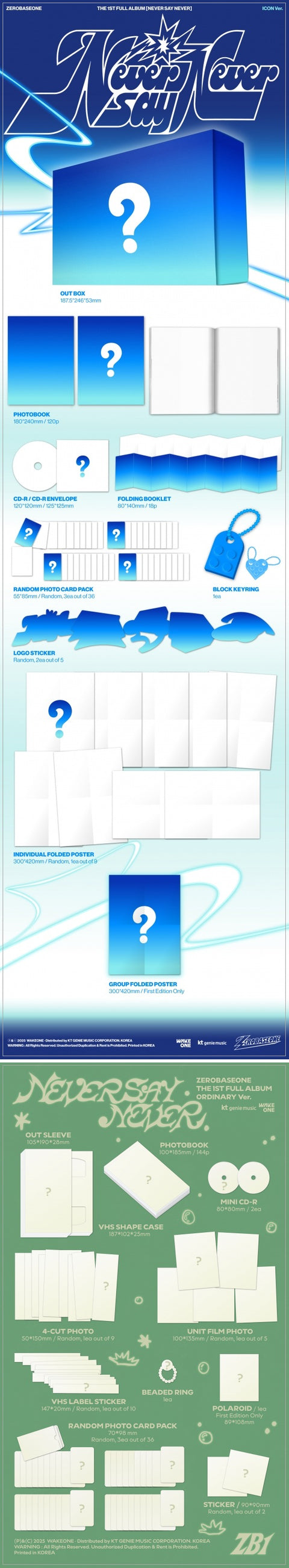 [PRE-ORDER] ZEROBASEONE - THE 1ST FULL ALBUM [NEVER SAY NEVER] (PHOTOBOOK Ver.) (2 TYPES Random) (+ PLUS CHAT P.O.B)