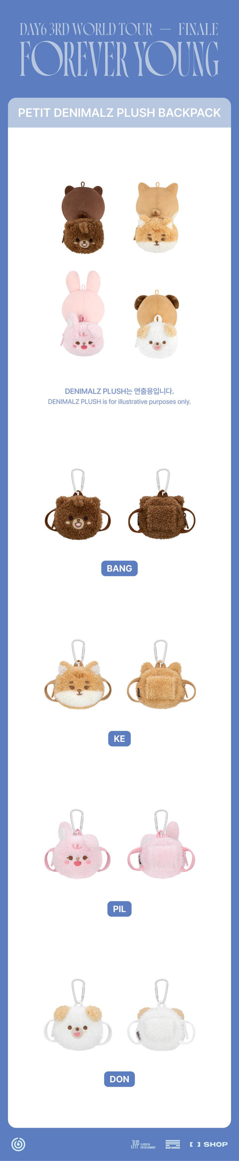 [PRE-ORDER] DAY6 3RD WORLD TOUR  FINALE in SEOUL (PETIT DENIMALZ PLUSH BACKPACK)