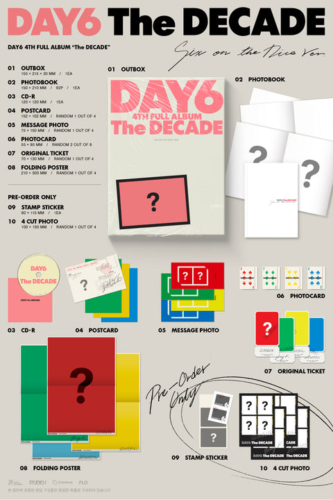 [PRE-ORDER] DAY6 - 4th Full Album [The DECADE] (2 TYPES Random) (+ whosfan P.O.B)