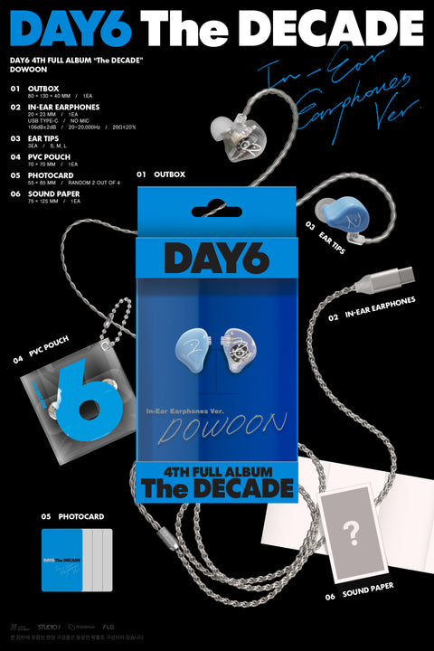 [PRE-ORDER] DAY6 - 4th Full Album [The DECADE] (IN-EAR EARPHONES ver.) (4 TYPES Random)
