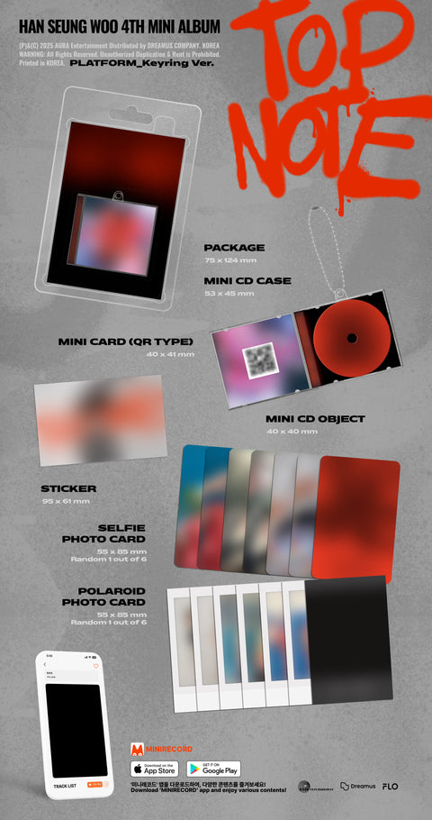 [PRE-ORDER] HAN SEUNG WOO - 4th mini album [TOP NOTE] (PLATFORM_Keyring Ver.)