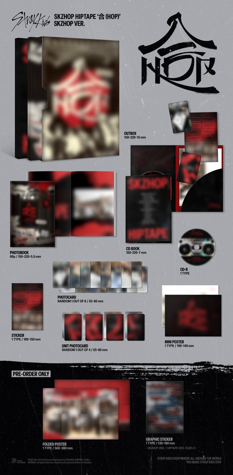 [PRE-ORDER] Stray Kids - SKZHOP HIPTAPE ‘合 (HOP)’ (SKZHOP VER.) (+JYP SHOP P.O.B)