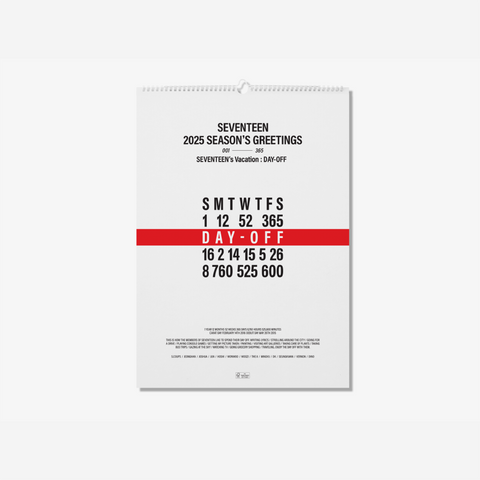 [PRE-ORDER] SEVENTEEN - SEVENTEEN 2025 WALL CALENDAR