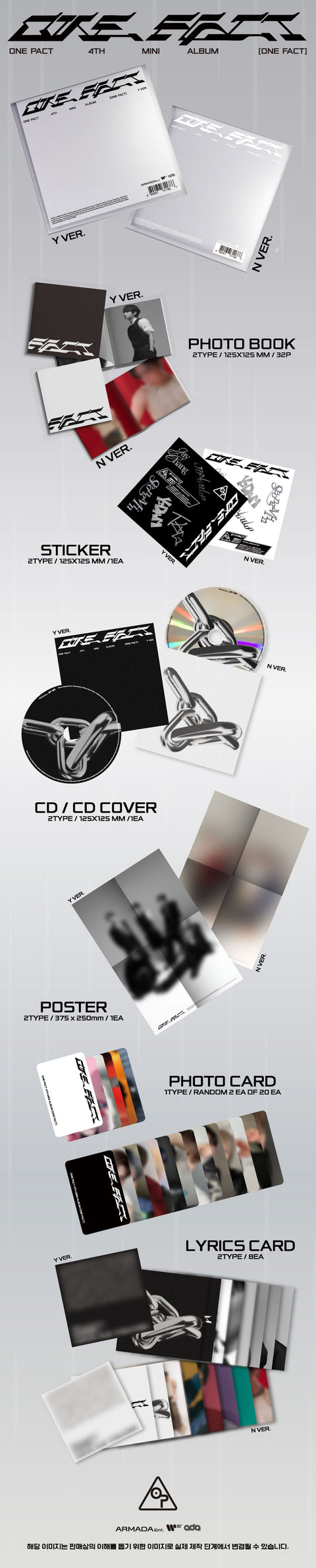 [SFKOREA] ONE PACT - 4th mini album [ONE FACT] (2 TYPES Random)