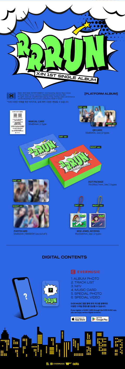 [PRE-ORDER] X:IN - 1st Single Album [RRRUN] (2 TYPES Random)