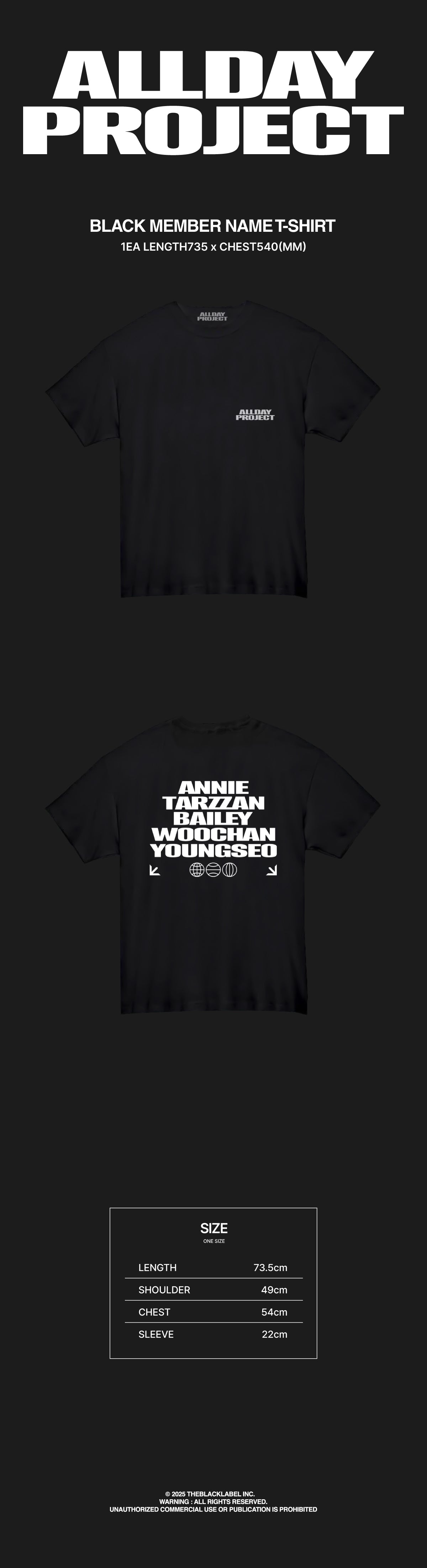 ALLDAY PROJECT BLACK MEMBER NAME Tシャツ PRE-ORDER] ALLDAY PROJECT BLACK MEMBER NAMES T-SHIRT – Kpop