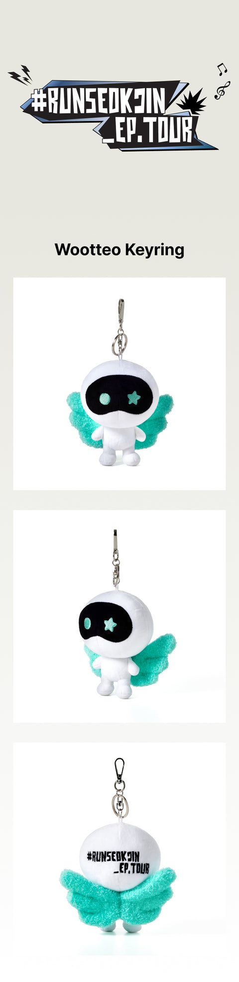 [PRE-ORDER] JIN (BTS) - OFFICIAL MD [RUNSEOKJIN] WOOTTEO KEYRING