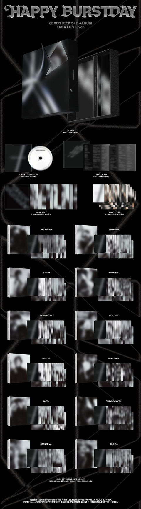 [PRE-ORDER] SEVENTEEN - 5th Album ‘HAPPY BURSTDAY’ (DAREDEVIL Ver.)
