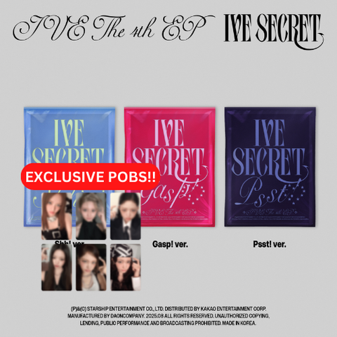 [PRE-ORDER] IVE - 4th mini album [IVE SECRET] (3 TYPES Random)(+ MAKESTAR_Fan Sign P.O.B)