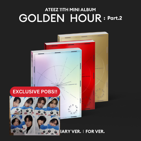 [SFKOREA] ATEEZ - 11th Mini Album [GOLDEN HOUR : Part.2] (+hellolive fansign photocard)