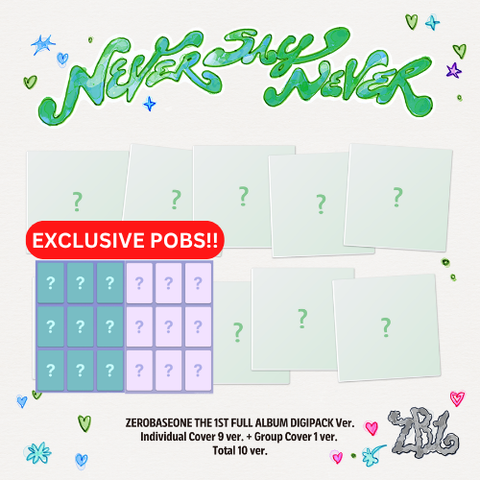 [PRE-ORDER] ZEROBASEONE - THE 1ST FULL ALBUM [NEVER SAY NEVER] (DIGIPACK Ver.) (10 TYPES Random) (+ MAKESTAR P.O.B)