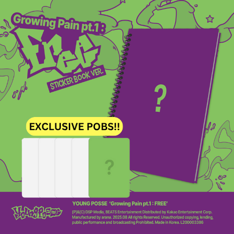 [PRE-ORDER] YOUNG POSSE - EP [Growing Pain pt.1 : FREE] (Sticker Book Ver.) (+ yes24 P.O.B)
