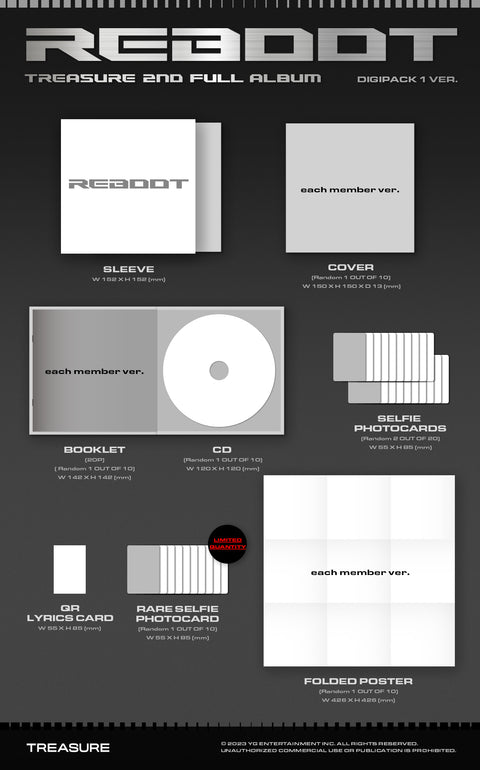 [SFKOREA] TREASURE - 2ND FULL ALBUM [REBOOT] (DIGIPACK Ver.)