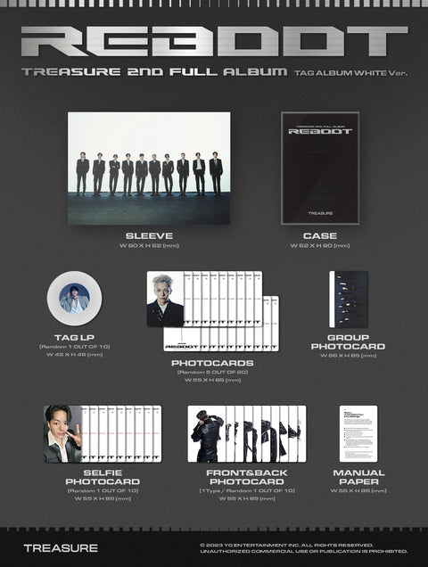 [SFKOREA] TREASURE - 2ND FULL ALBUM [REBOOT] (YG TAG Ver.) (Random Ver.)