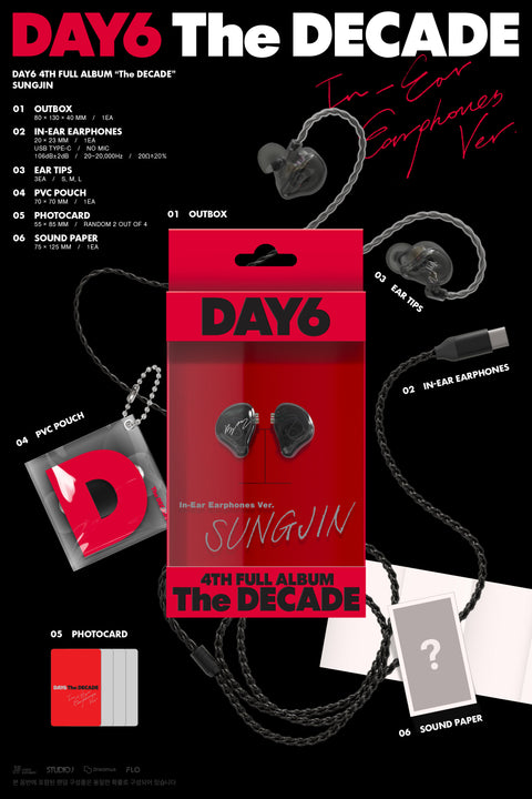 [PRE-ORDER] DAY6 - 4th Full Album [The DECADE] (IN-EAR EARPHONES ver.) (4 TYPES Random)