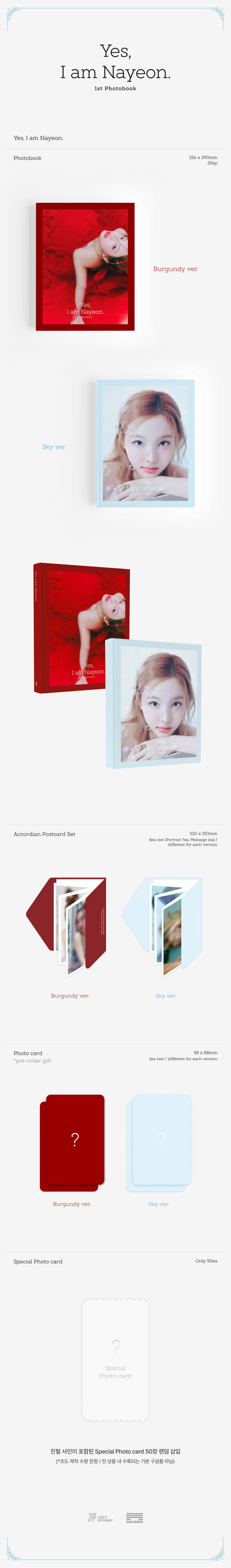 [PRE-ORDER] NAYEON (TWICE) - Yes, I am Nayeon. 1st Photobook (Sky Ver.)