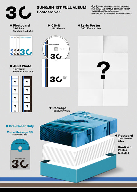 SUNGJIN (DAY6) - 1st Full Album [30] (Postcard Ver.)