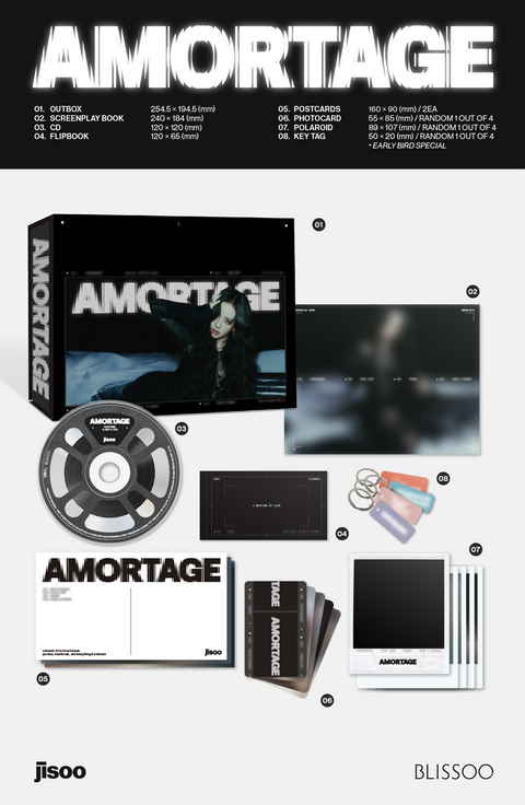 [PRE-ORDER] JISOO - mini album [AMORTAGE] (EXCLUSIVE EDITION) (2 TYPES Random)