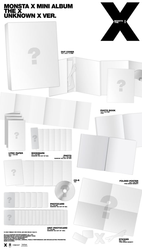 [PRE-ORDER] MONSTA X - 13th mini album [THE X] (4 TYPES Random)(+ P.O.B)